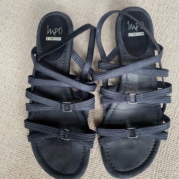 Impo Strappy Sandals black size 7 comfy beach vacation cruise - Picture 1 of 6